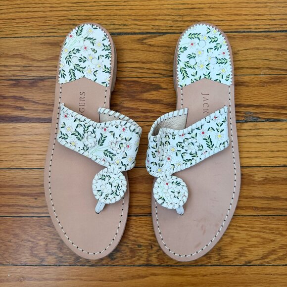 Jack Rogers Shoes - Jack Rogers Leather Jacks Daisy Print | NWT | Size 10